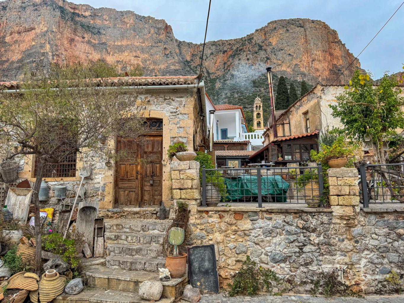 Traditional stone houses in Leonidio Arcadia Peloponnese Greece